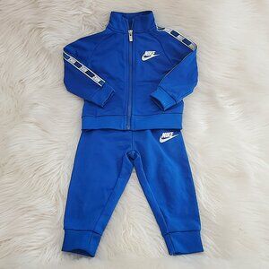 Nike Blue Unisex Taping Tricot Full Zipped Jacket & Matching Pants 2 pc SZ 12M
